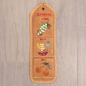 Vintage Handmade Tropical Mail Organizer